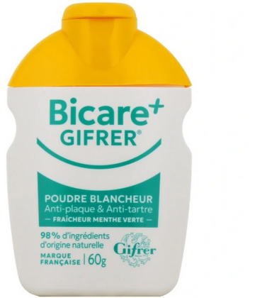 Gifrer Bicare Plus Poudre Blancheur Fraîcheur Menthe Verte 60 g