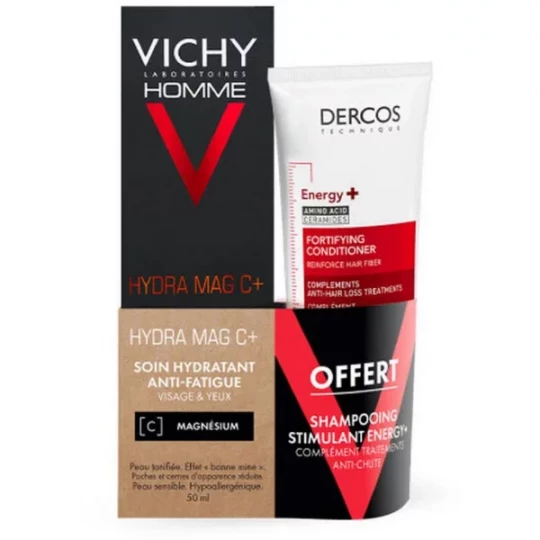 Vichy Homme Hydra Mag C+ 50 ml + Shampooing Stimulant Energy+ 50 ml Offert