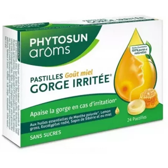 Phytosun Arôms Pastilles Gorge Sans Sucre Miel x 24
