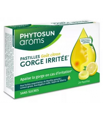 Phytosun Arôms Pastilles Gorge Sans Sucre Citron x 24