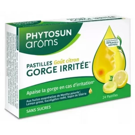 Phytosun Arôms Pastilles Gorge Sans Sucre Citron x 24