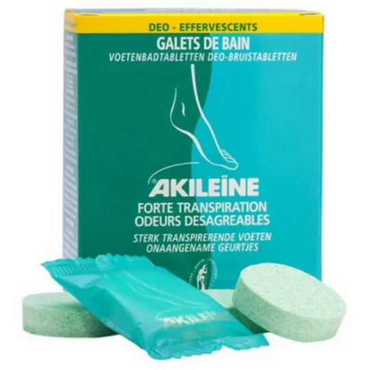 Akileïne Galets de Bain Déo-Effervescents Transpiration Intense x 7