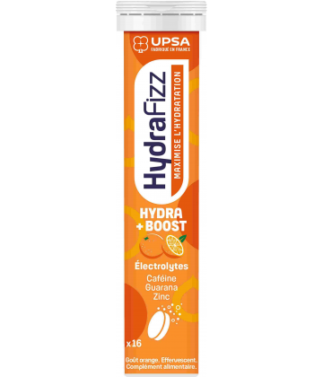 Upsa HydraFizz Hydra + Boost Goût Orange Comprimés Effervescents x 16