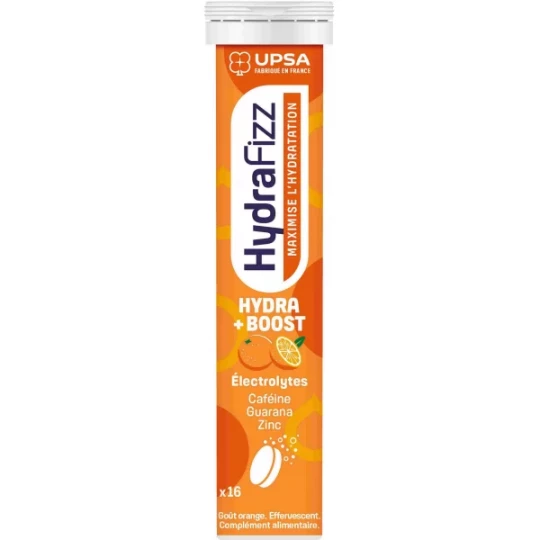 UPSA HydraFizz Hydra + Boost Goût Orange Comprimés Effervescents x 16