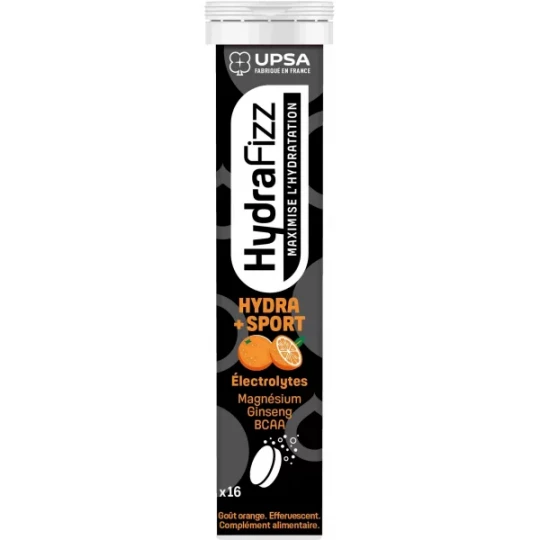 UPSA HydraFizz Hydra + Sport Goût Orange Comprimés Effervescents x 16