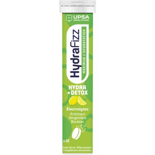 UPSA HydraFizz Hydra + Détox Goût Citron Comprimés Effervescents x 16