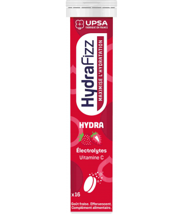 UPSA HydraFizz Hydra Goût Fraise Comprimés Effervescents x 16