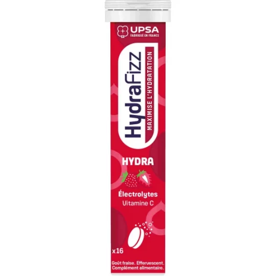 UPSA HydraFizz Hydra Goût Fraise Comprimés Effervescents x 16