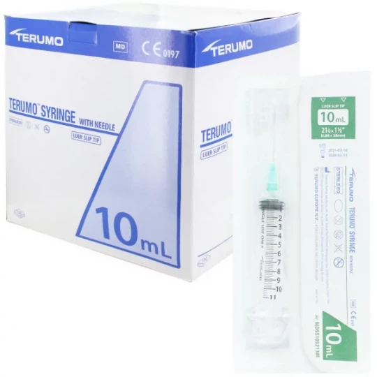 Terumo seringue 3 pièces montées avec aiguilles 21G - 0,8 x 38 mm x 100