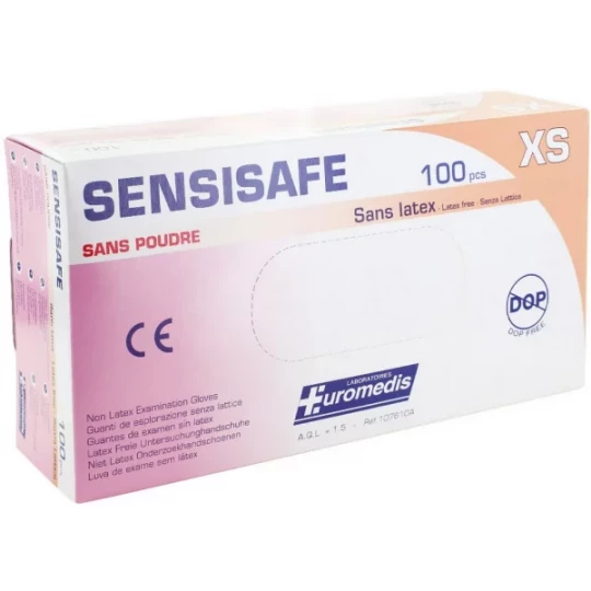 Euromedis Sensisafe gants d'examen synthétique non poudrés non stériles  x 100