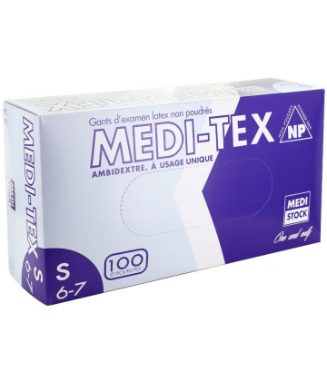 Medi-Tex PF gants d'examen latex non poudrés non stériles x 100