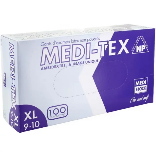 Medi-Tex PF gants d'examen latex non poudrés non stériles x 100