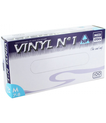 Medistock gants d'examen vinyle non poudrés non stériles x 100