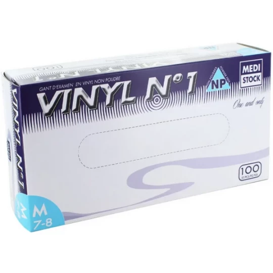 Medistock gants d'examen vinyle non poudrés non stériles x 100