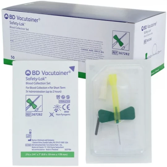 BD Unité de prélèvement Vacutainer Safety Lok Tubulure 18 cm x 50