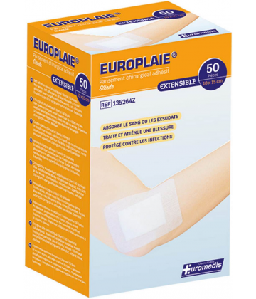 Europlaie pansements adhésifs stériles x 50