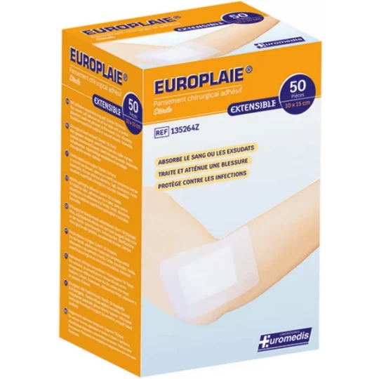Europlaie pansements adhésifs stériles x 50