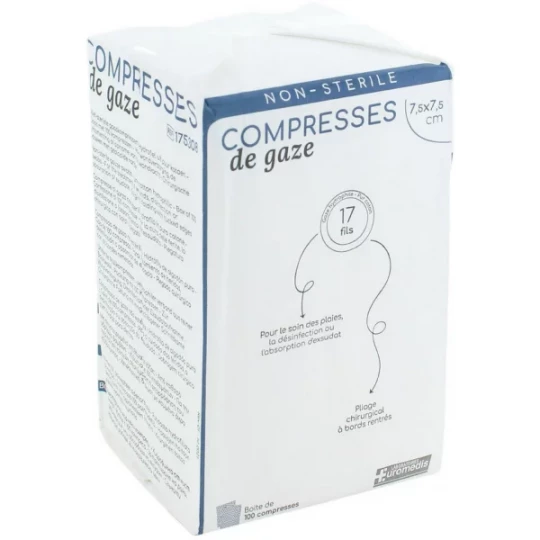Euromedis compresses de gaze non stériles 17 fils x 100 - image 2