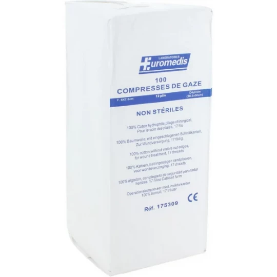 Euromedis compresses de gaze non stériles 17 fils x 100 - image 3