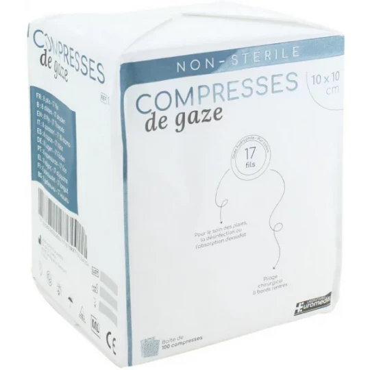 Euromedis compresses de gaze non stériles 17 fils x 100 - image 4