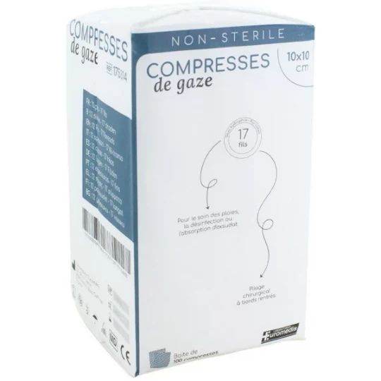 Euromedis compresses de gaze non stériles 17 fils x 100 - image 5