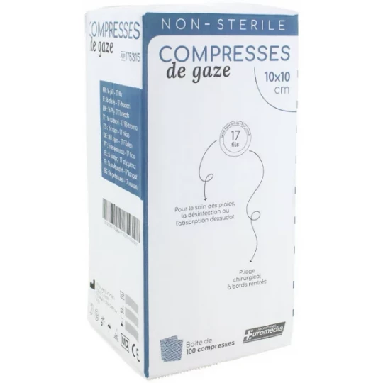 Euromedis compresses de gaze non stériles 17 fils x 100 - image 6