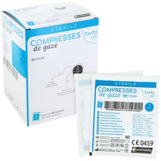 Euromedis compresses de gaze stériles