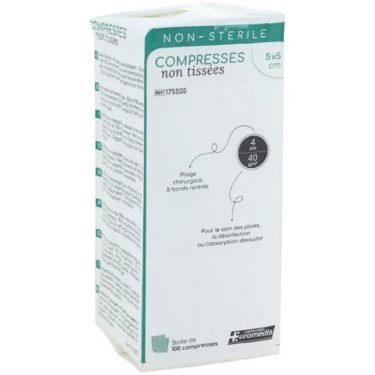 Euromedis compresses non tissées non stériles 40g x 100