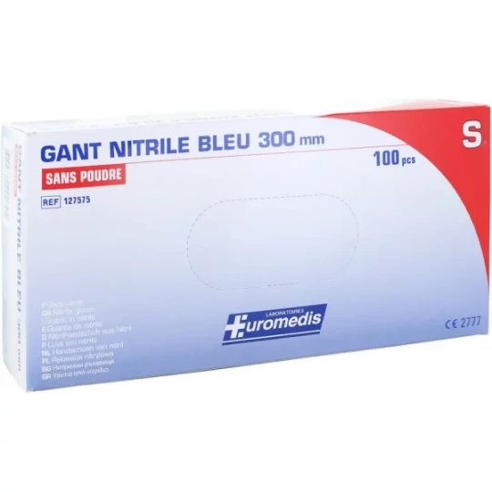 Euromedis gants nitrile non poudrés non stériles - Manchette longue x 100