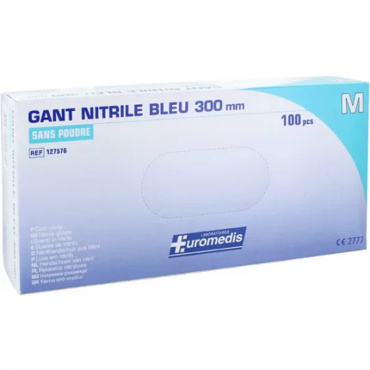 Euromedis gants nitrile non poudrés non stériles - Manchette longue x 100 - image 2