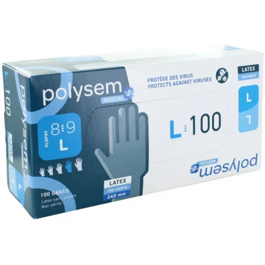 Polysem gants d'examen latex non poudrés non stériles x 100 - image 3