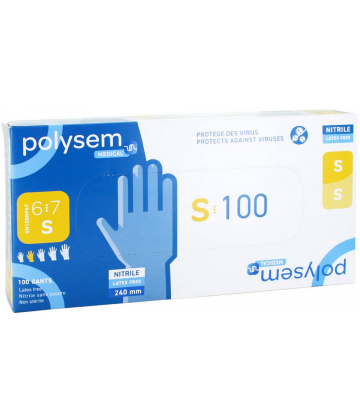 Polysem gants nitrile non poudrés non stériles 