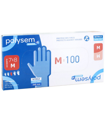 Polysem gants nitrile non poudrés non stériles 