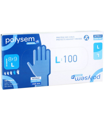 Polysem gants nitrile non poudrés non stériles 