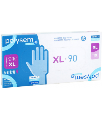 Polysem gants nitrile non poudrés non stériles 