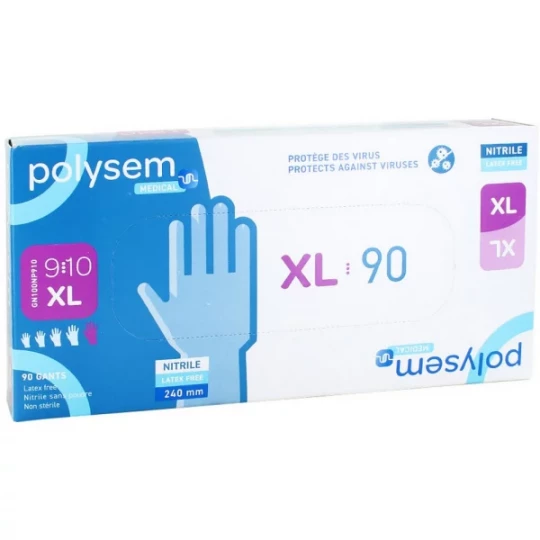 Polysem gants nitrile non poudrés non stériles 