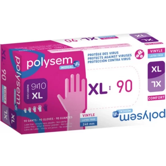Polysem Tactilis gants d'examen vinyle non poudrés non stériles x 100 - image 4