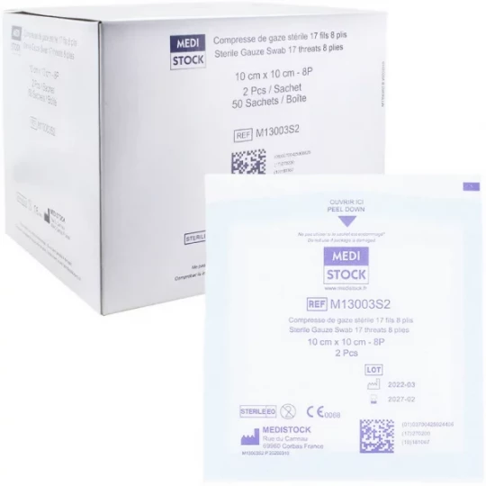 Medistock compresses de gaze stériles 17 fils - image 3
