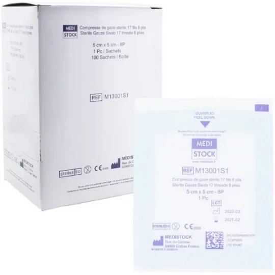 Medistock compresses de gaze stériles 17 fils - image 4