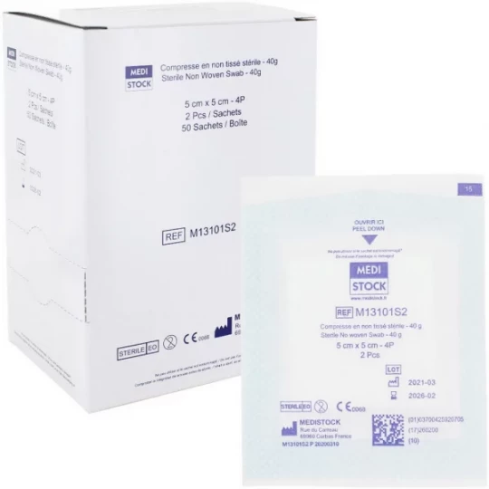 Medistock compresses non tissées stériles 40g