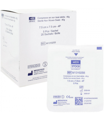 Medistock compresses non tissées stériles 40g