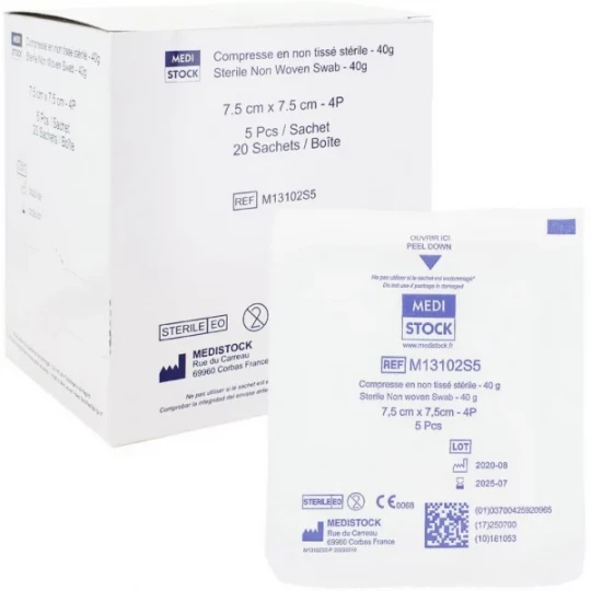 Medistock compresses non tissées stériles 40g - image 5