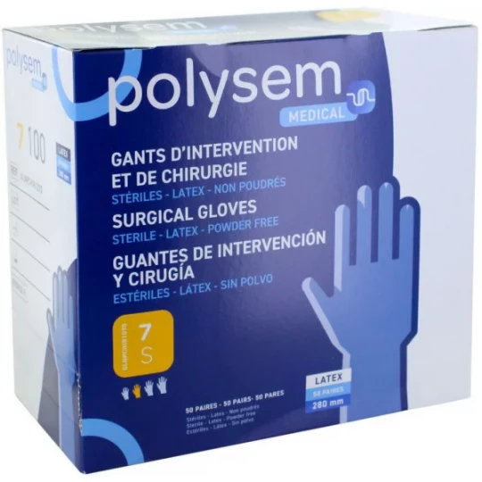 Polysem gants d'intervention latex non poudrés stériles 2 x 50 - image 4