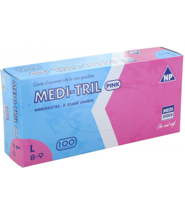 Medi-Tril gants nitrile non poudrés roses x 100