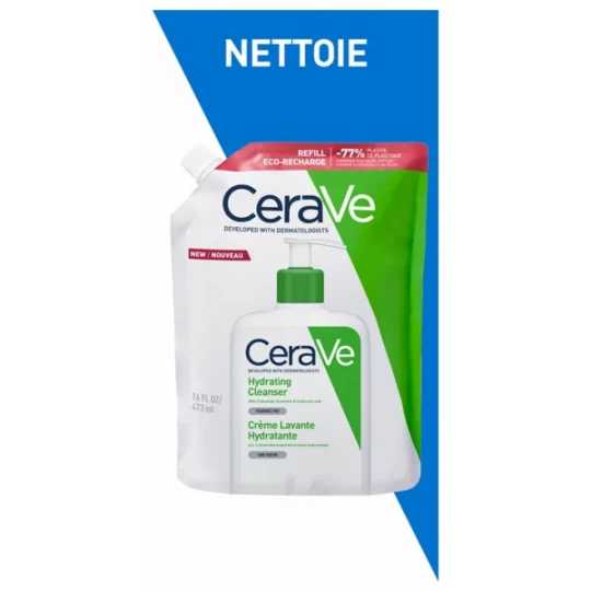 CeraVe Crème Lavante Hydratante Éco-Recharge 473 ml - image 2