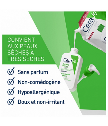 CeraVe Crème Lavante Hydratante Éco-Recharge 473 ml