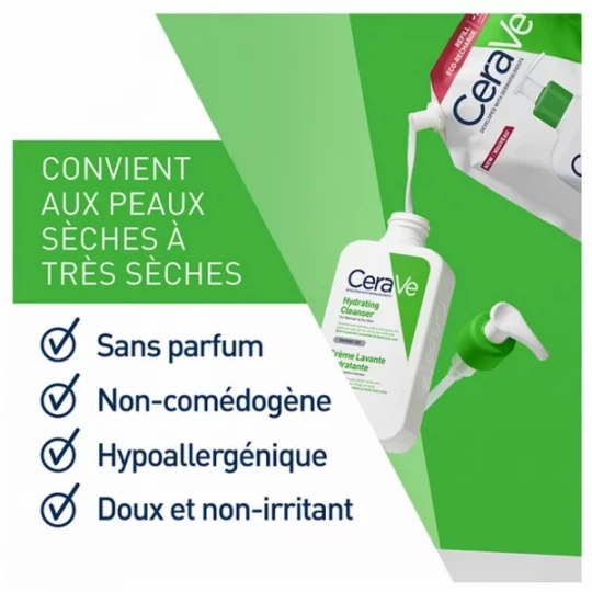 CeraVe Crème Lavante Hydratante Éco-Recharge 473 ml - image 4