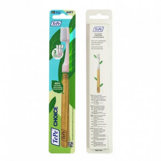 TePe Choice Brosse à Dents Souple Bois 3 Têtes