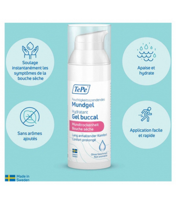 TePe Gel Buccal Hydratant Bouche Sèche Sans Arôme 50 ml