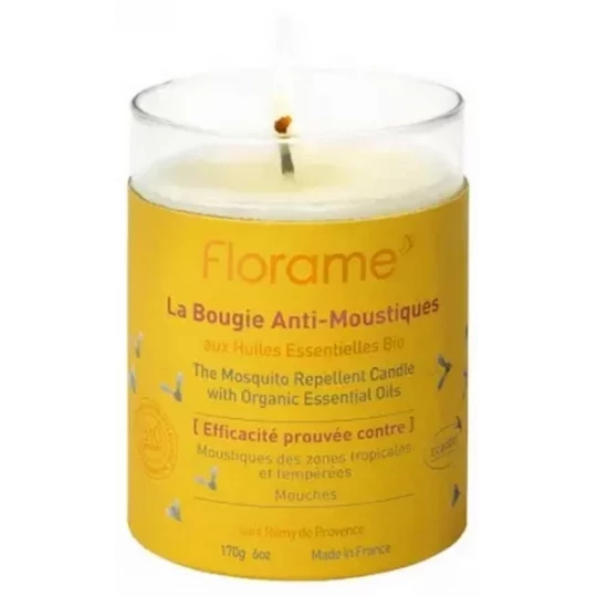 Florame La Bougie Anti-Moustiques aux Huiles Essentielles Bio 170 g